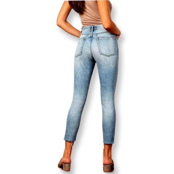 Boyish NWT Billy High Rise Skinny Distressed Jeans Button Fly Raw Hem Size 26 - Picture 2 of 13